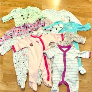 10 Infant Girl sleeper size 0-3 and 3 months